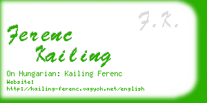 ferenc kailing business card